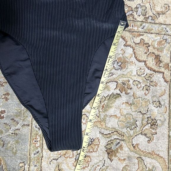 Frankies Bikinis Cheeky High Cut One Piece Swimsuit Ribbed Black Color Size XS - Picture 12 of 12